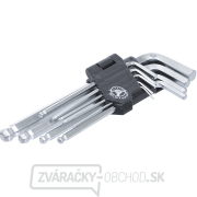 Súprava zahnutých kľúčov BGS 815 | vnútorný šesťhran/vnútorný šesťhran s guľovou hlavou 1,5 - 10 mm | 9dielna gallery main image