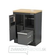 Dielenská skrinka s drevenou pracovnou doskou Matabro SET-CA01066 | na odpadky | 680x465x950 mm Náhľad