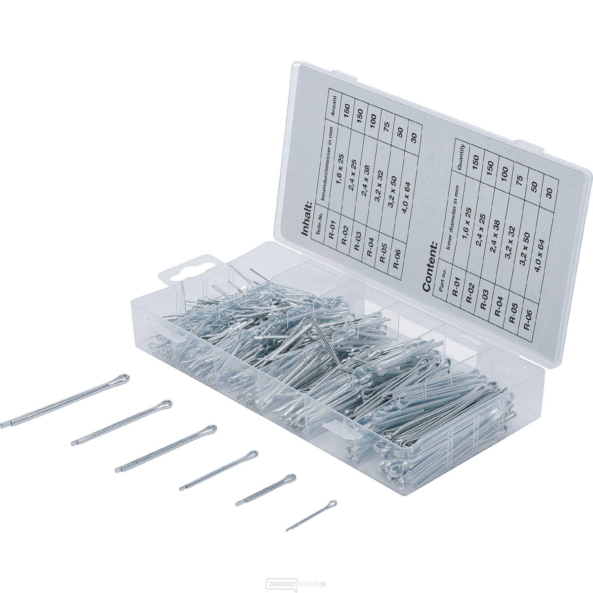 Súprava závlačiek BGS 8048 | Ø 1,6 - 4,0 mm | 555dielna