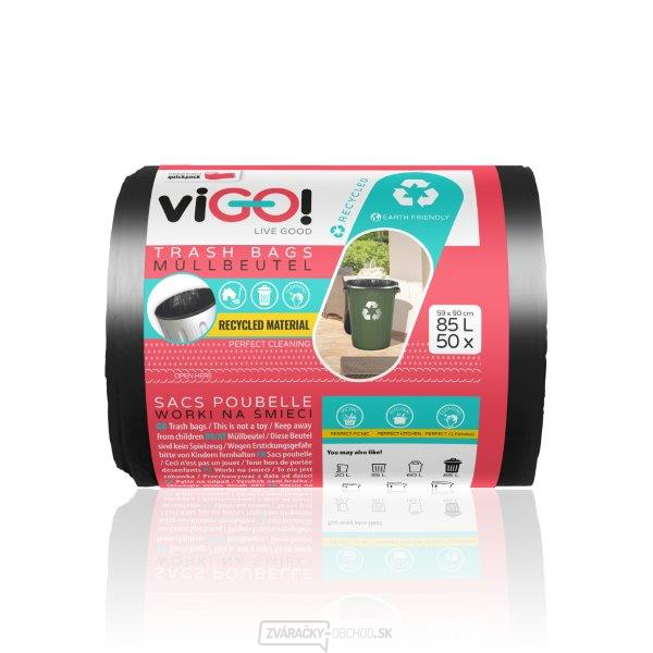 viGO! Vrecia odpadkové LDPE hrubé 85l/50 ks 59x90cm - čierne