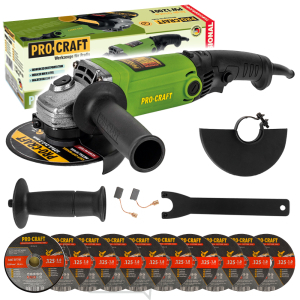 Uhlová brúska Procraft PW1200E + 10x rezný kotúč CD125x1,0b v kovovej krabici | SPW1200E/CD125x1,0b Uhlová brúska Procraft PW1200E + 10x rezný kotúč CD125x1,0b v kovovej krabici | SPW1200E/CD125x1,0b gallery main image