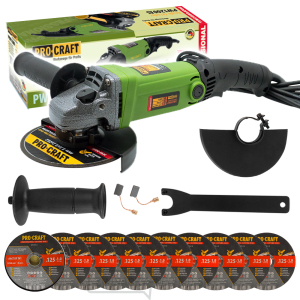 Brúska uhlová Procraft PW1200ES + 10x rezný kotúč CD125x1.0b v kovovom boxe | SPW1200ES/CD125x1.0b Brúska uhlová Procraft PW1200ES + 10x rezný kotúč CD125x1.0b v kovovom boxe | SPW1200ES/CD125x1.0b gallery main image