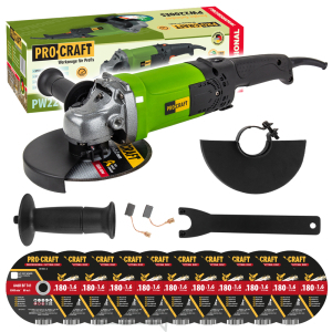 Uhlová brúska Procraft PW2200ES + 10x rezný kotúč CD180x1,6 | SPW2200ES/CD180x1,6 Uhlová brúska Procraft PW2200ES + 10x rezný kotúč CD180x1,6 | SPW2200ES/CD180x1,6 gallery main image