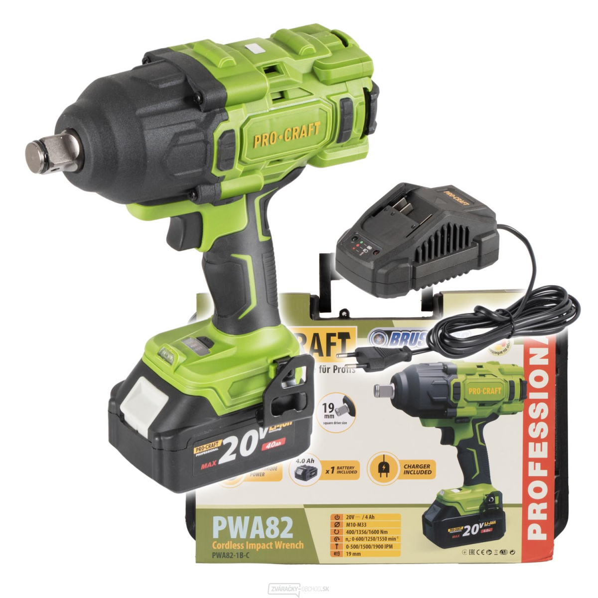 Rázový uťahovač Procraft PWA82 1b | PWA82-1b-c