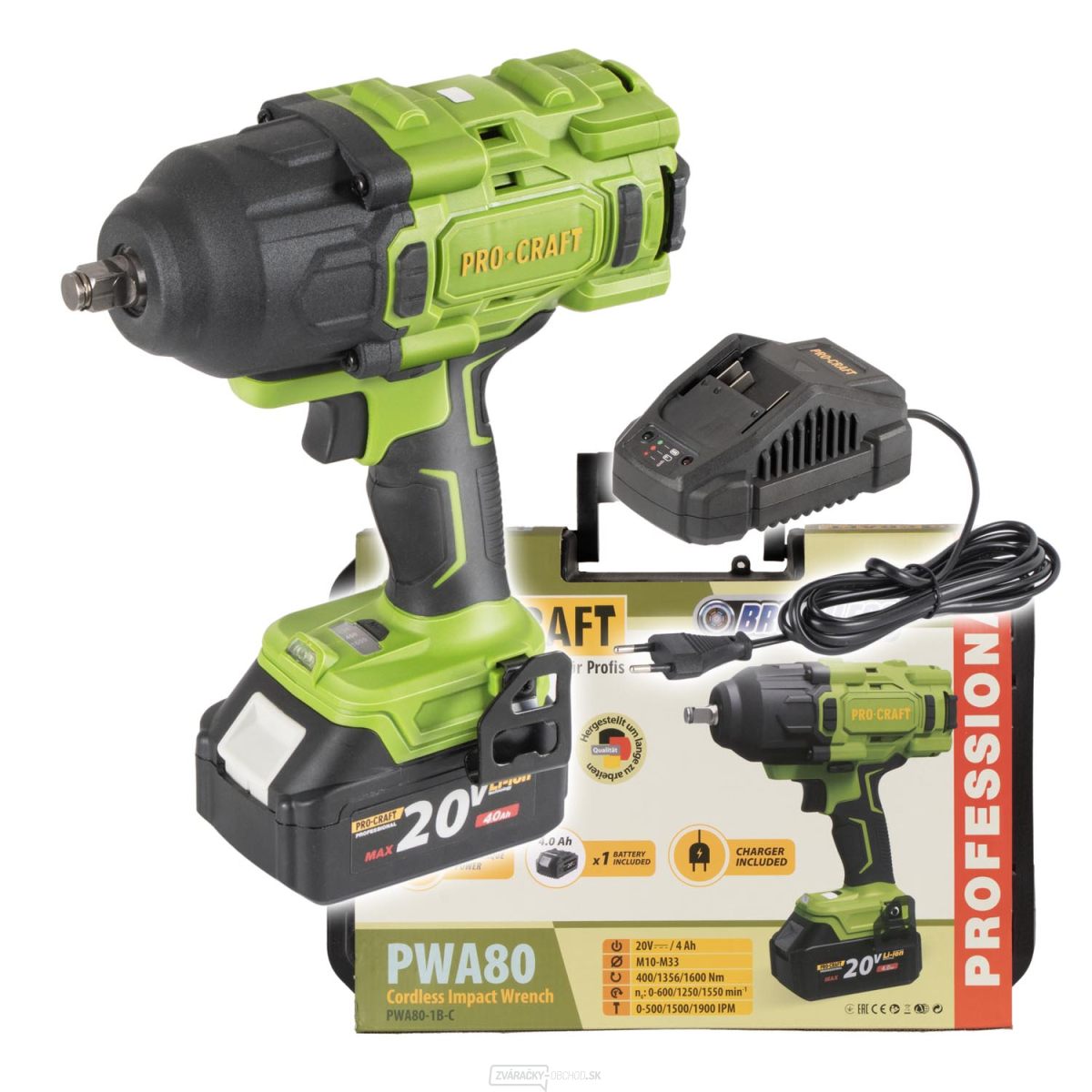 Rázový uťahovač Procraft PWA80 1b | PWA80-1b-c