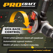 Aku uhlová brúska Procraft Industrial AG125A-1B-F (Taška) | AG125A-1B-F Náhľad