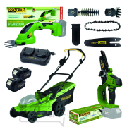 Procraft záhradný aku sada náradia 20V 5dielov 2 x batéria 4.0Ah s nabíjačkou | GARDENSET Procraft záhradný aku sada náradia 20V 5dielov 2 x batéria 4.0Ah s nabíjačkou | GARDENSET gallery main image