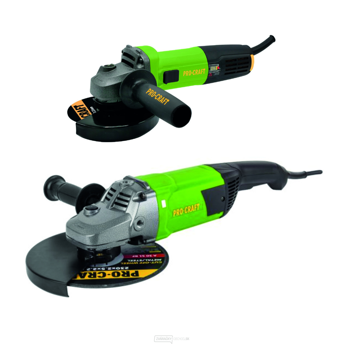 Sada uhlovej brúsky 125 mm Procraft PW1050 a uhlovej brúsky 230 mm Procraft PW2650 | SPW2650/PW1050