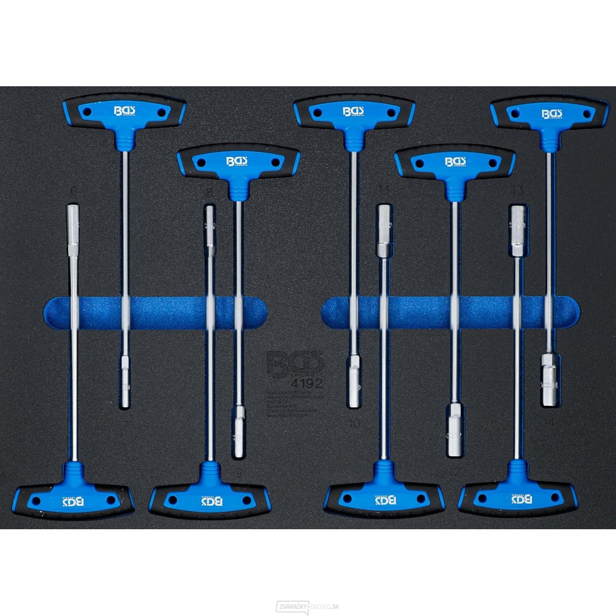 Vložka do dielenského vozíka 3/3: sada nástrčných kľúčov s T-rukoväťou BGS 4192 | 9dielna