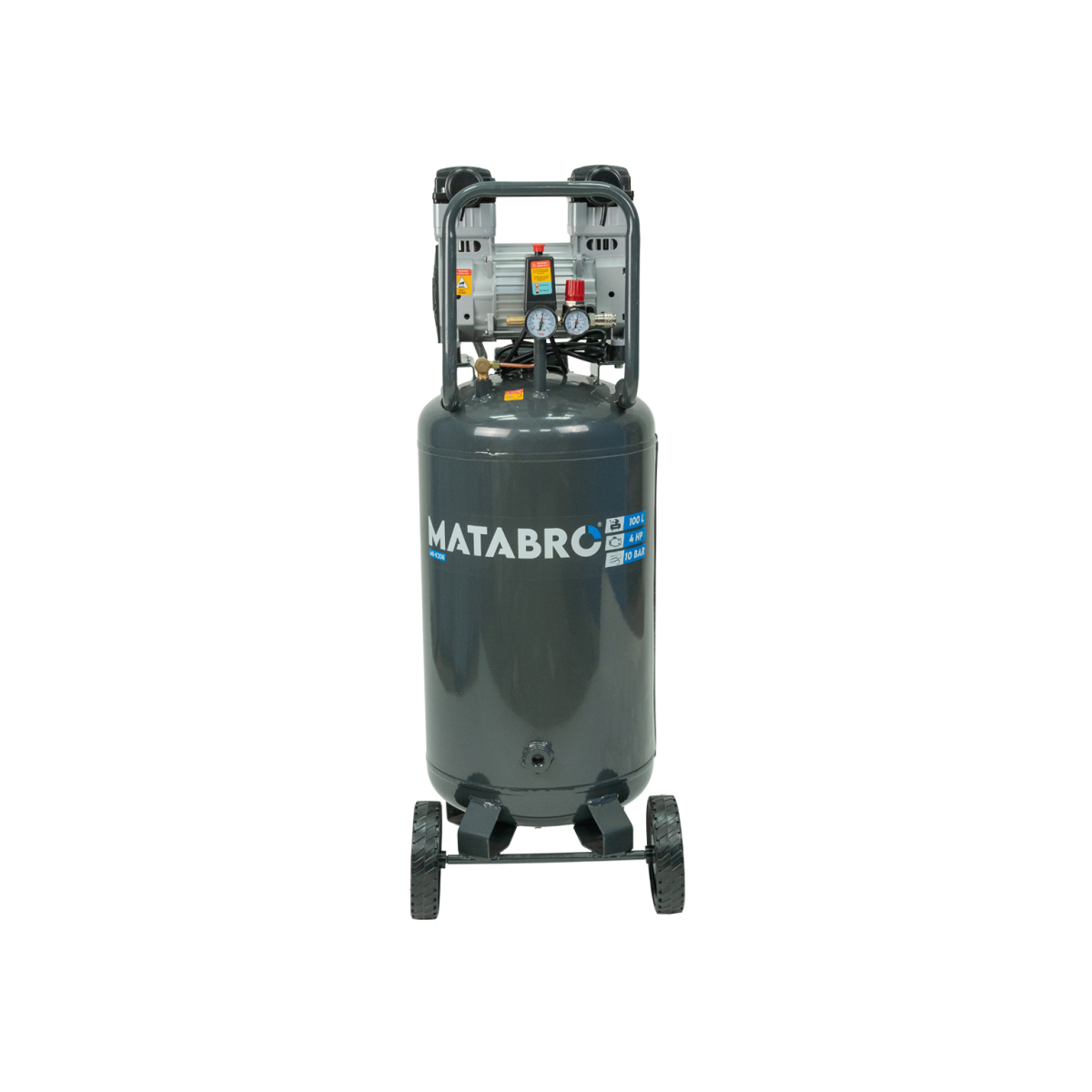 Bezolejový vertikálny kompresor 100l, 230V, 2 piesty, 3000W Matabro MB-K208 | 10 BAR