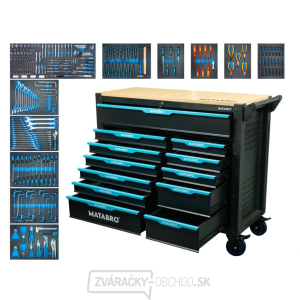 Dielenský vozík s náradím | 12 zásuviek | Modrý Matabro MB-TC06 | 360 ks Dielenský vozík s náradím | 12 zásuviek | Modrý Matabro MB-TC06 | 360 ks gallery main image