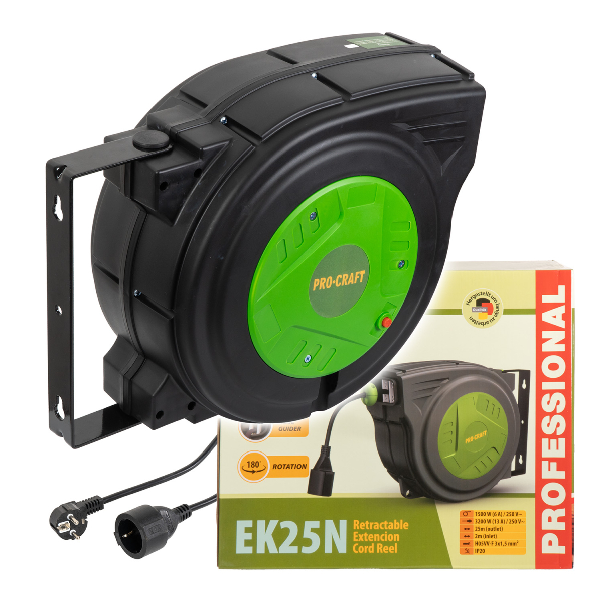 Samonavíjací predlžovací kábel, bubon Procraft EK25N | EK25N EK25N