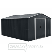 Riwall PRO RMSA 12x10 Anthracite záhradný domček kovový 3 x 3,7 m so sedlovou strechou antracit Náhľad