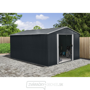 Riwall PRO RMSA 12x10 Anthracite záhradný domček kovový 3 x 3,7 m so sedlovou strechou antracit gallery main image