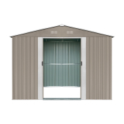 Riwall PRO RMSA 12x10 Brown záhradný domček kovový 3 x 3,7 m so sedlovou strechou hnedý Náhľad