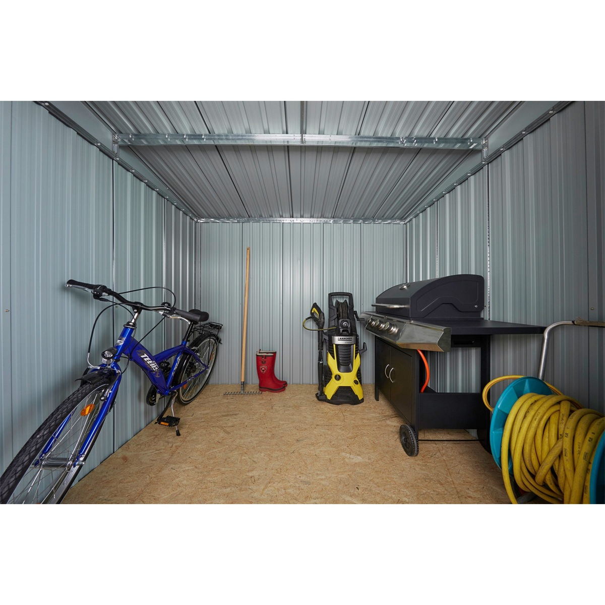 Riwall PRO RMSP 9x8 Anthracite LUX záhradný domček kovový 2,4 x 2,8 ms pultovou strechou antracit Náhľad