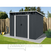 Riwall PRO RMSP 9x8 Anthracite LUX záhradný domček kovový 2,4 x 2,8 ms pultovou strechou antracit gallery main image