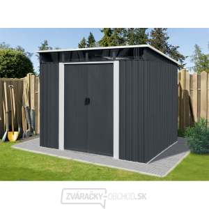 Riwall PRO RMSP 9x8 Anthracite LUX záhradný domček kovový 2,4 x 2,8 ms pultovou strechou antracit gallery main image