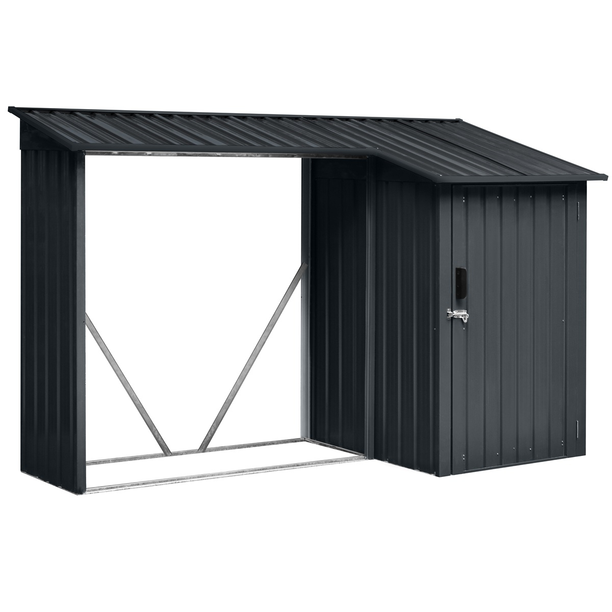 Riwall PRO RMWS 3x9 Anthracite prístrešok na drevo s kôlňou 2,7 x 1,6 ms pultovou strechou antracit Náhľad