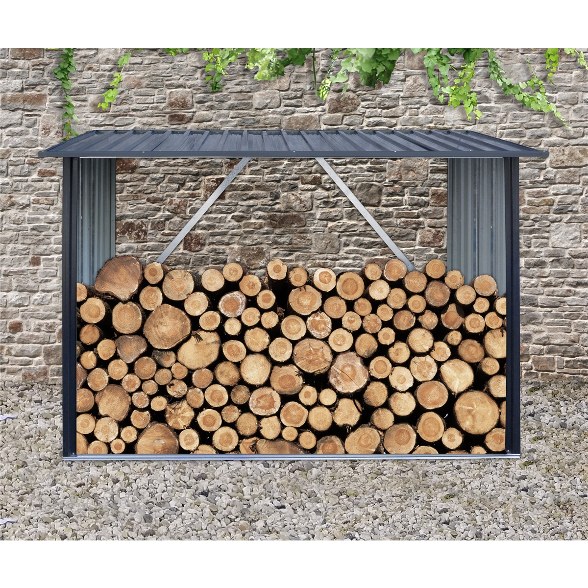 Riwall PRO RMWS 3x7 Anthracite prístrešok na drevo 2 x 1,5 ms pultovou strechou antracit Náhľad
