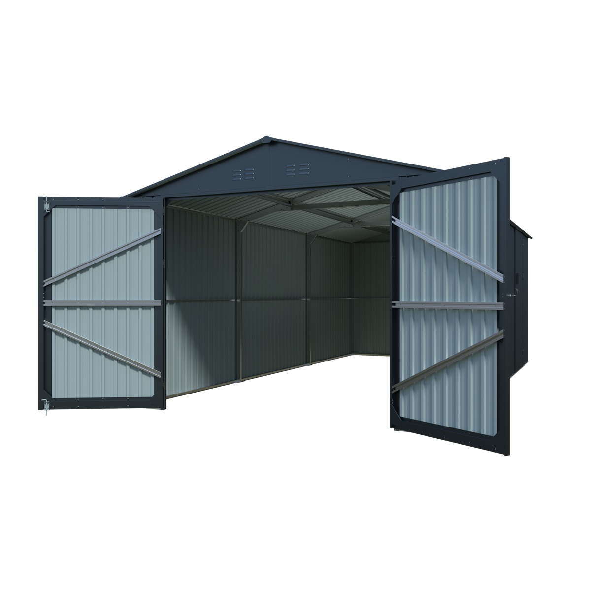 Riwall PRO RMCG 20x10 Anthracite kovová garáž 3 x 6 m so sedlovou strechou Antracit Náhľad