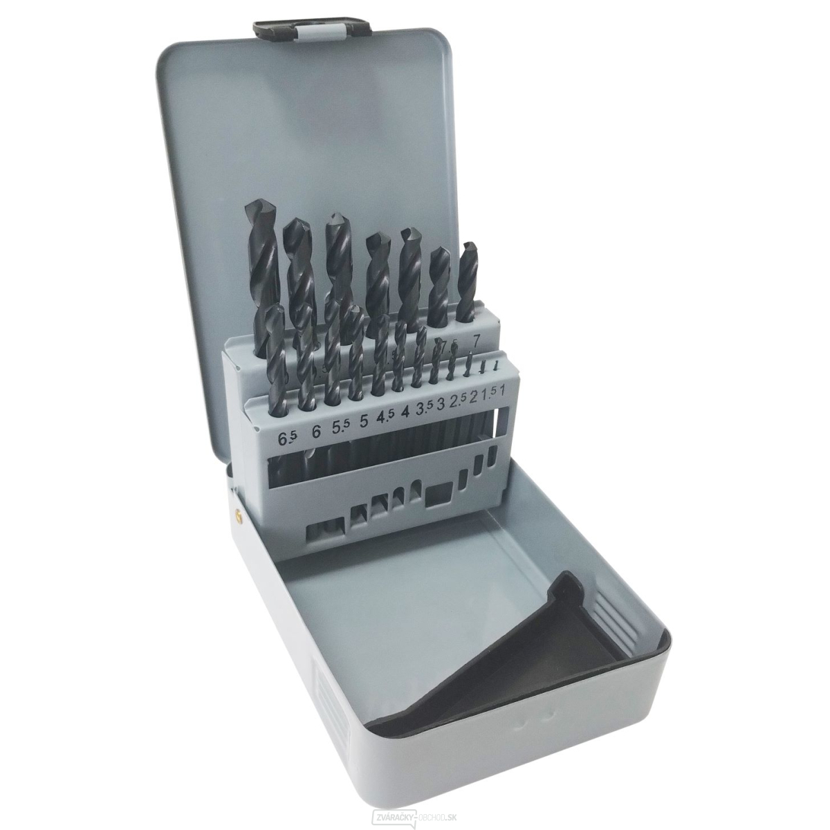 Súprava vrtákov HSS 19 ks (1,0-10,0mm), plechový box