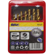 Súprava vrtákov HSS TiN 19 ks (1,0-10,0mm), plechový box Súprava vrtákov HSS TiN 19 ks (1,0-10,0mm), plechový box gallery main image