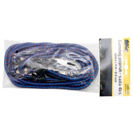 E-shop Magg Súprava gumových popruhov 8mm/1,4m - 4 ks GM0140