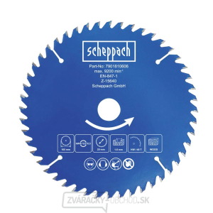 Scheppach Rezný kotúč pr. 165/20, 48 zubov  Scheppach Rezný kotúč pr. 165/20, 48 zubov  gallery main image