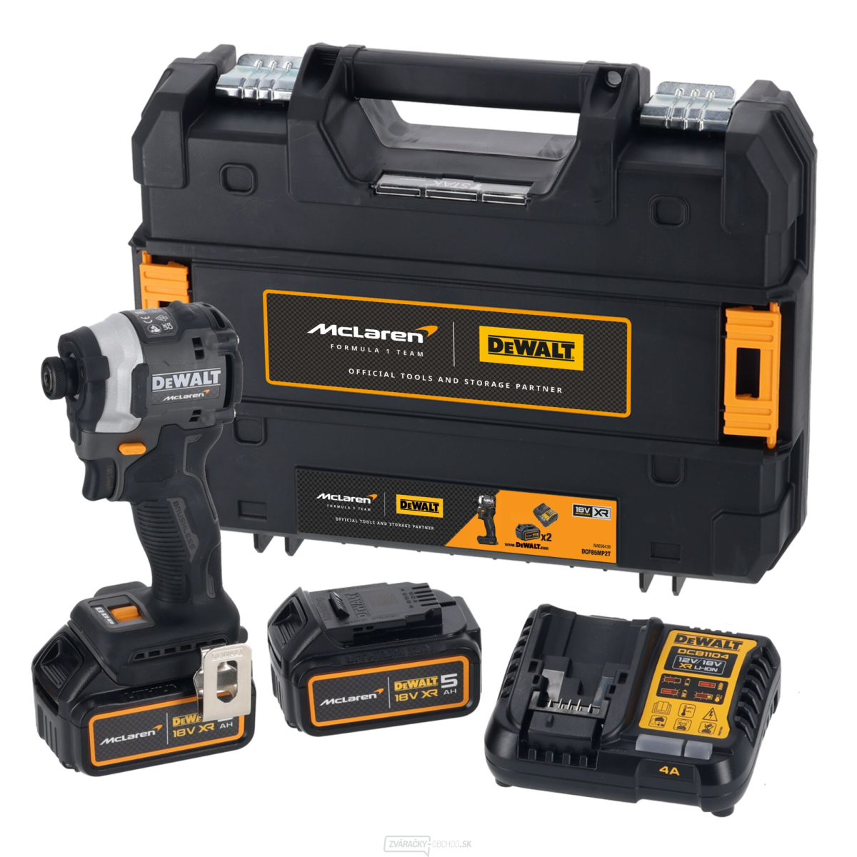 DeWalt McLaren rázový uťahovák 1/4 DCF85MP2T + príslušenstvo