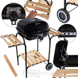 Gril na drevené uhlie s krytom a nastavením roštu - rošt 40x40cm (1) Gril na drevené uhlie s krytom a nastavením roštu - rošt 40x40cm (1) gallery main image