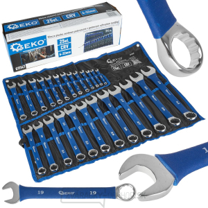 Leštené vidlicové kľúče s gumovou protišmykovou rukoväťou 6-32mm 25 ks. CRV (4) Leštené vidlicové kľúče s gumovou protišmykovou rukoväťou 6-32mm 25 ks. CRV (4) gallery main image