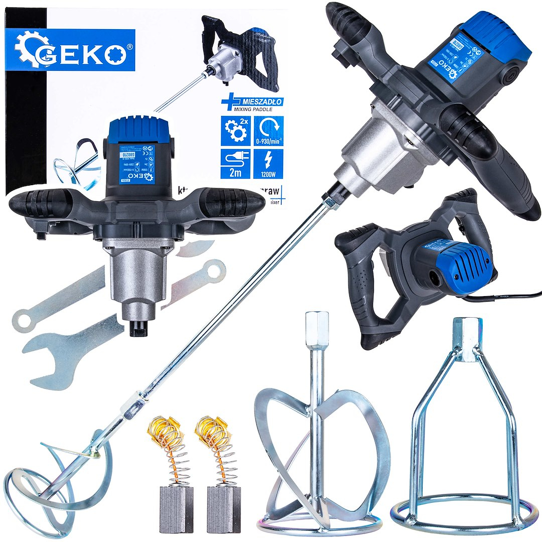 Elektrický mixér na farby a malty 1200W 2 rýchlosti s prídavným mixérom (4)