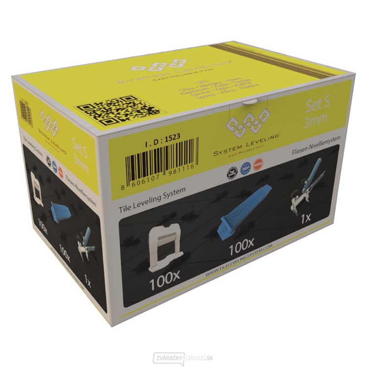 System Leveling - aplikačný SET 100/100/1 - 3mm, kartón