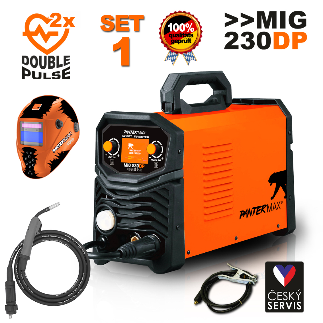 PANTERMAX® MIG230DP invertorová zváračka MIG/TIG/MMA SET1