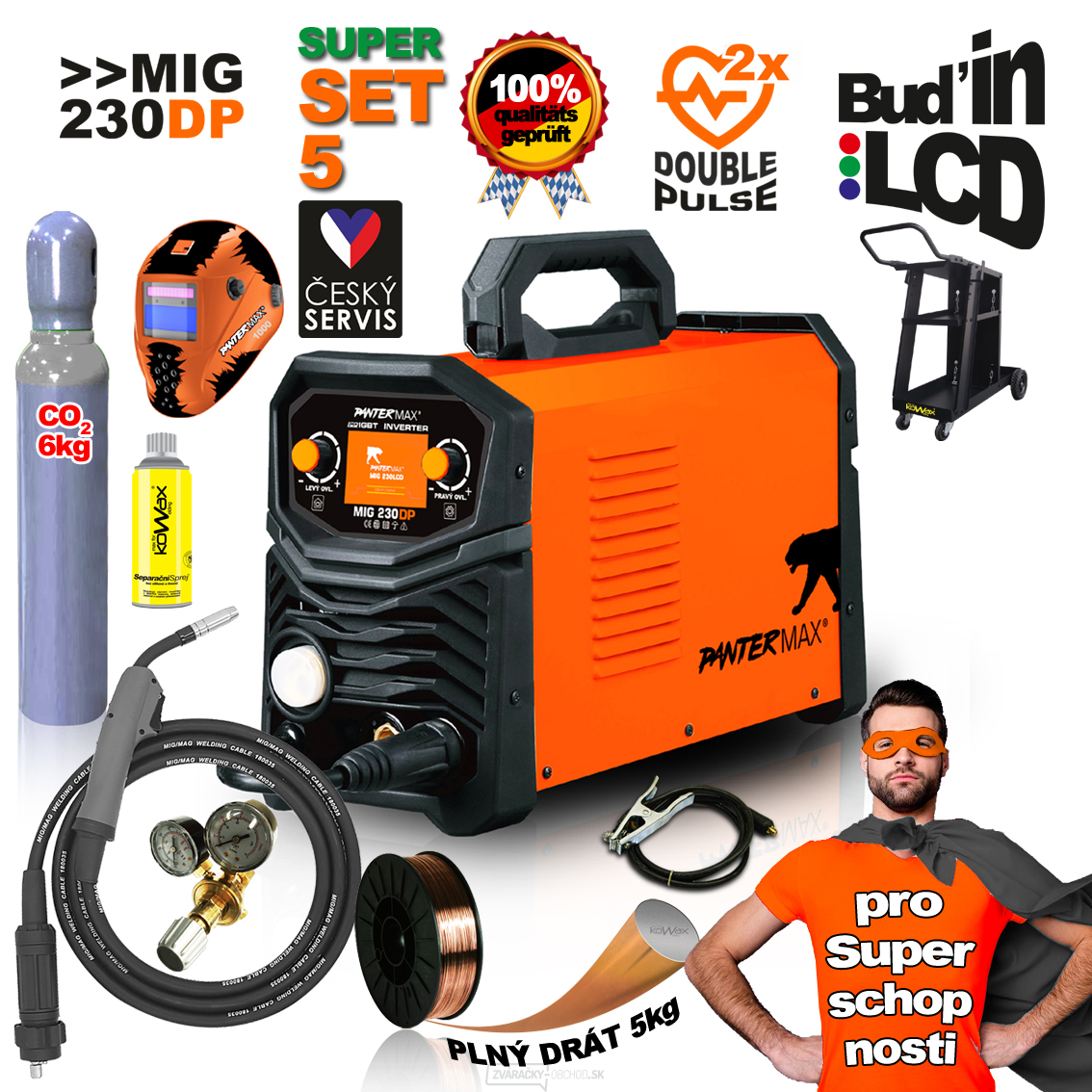 PANTERMAX® MIG230DP invertorová zváračka MIG/TIG/MMA SET5