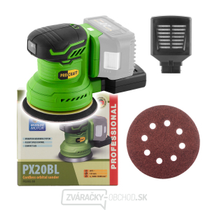 Excentrická aku brúska Procraft PX20BL (bez batérie a nabíjačky) | PX20BLbb Excentrická aku brúska Procraft PX20BL (bez batérie a nabíjačky) | PX20BLbb gallery main image