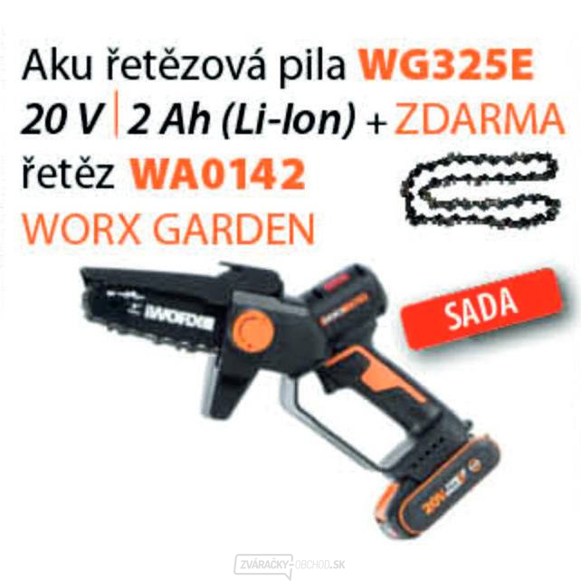 Worx set WG325E - Aku reťazová píla 20V 1x2Ah + WA0142 - Reťaz - Powershare Worx set WG325E - Aku reťazová píla 20V 1x2Ah + WA0142 - Reťaz - Powershare gallery main image