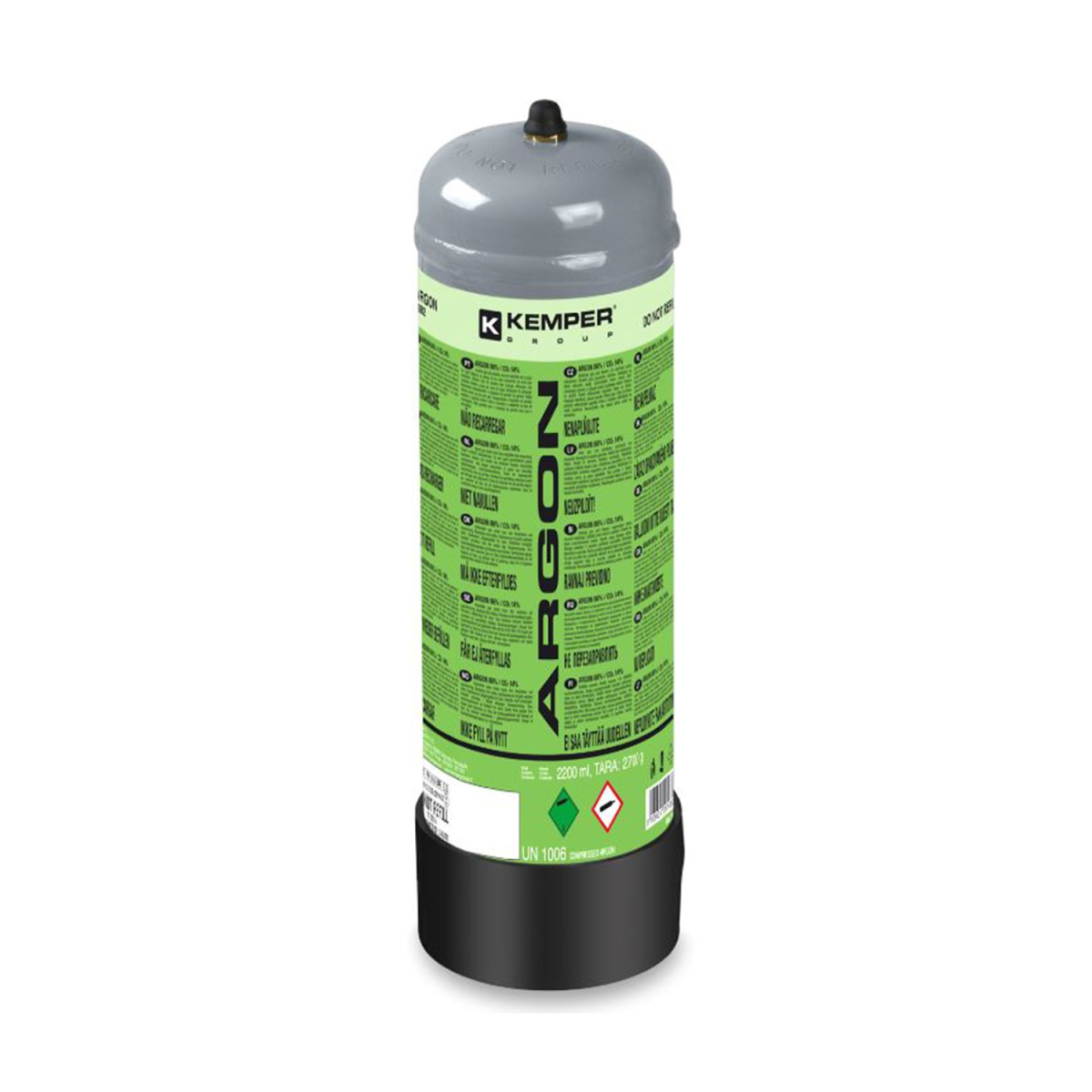 ARGON 2,2 l, 110 bar, M10 x 1 LH