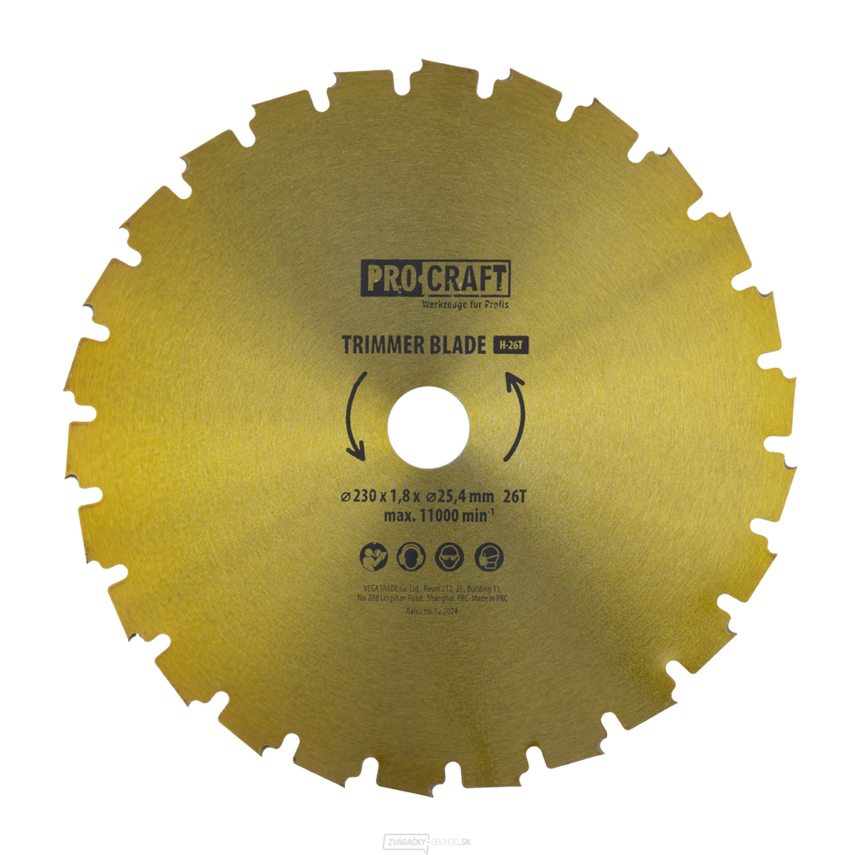 Nôž krovinorezu (kotúč) (D230*25.4) 26T PROCRAFT | H-26T