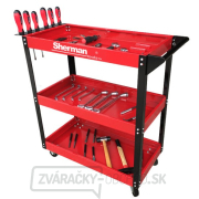 Dielenský vozík 3PB s 3 policami - červený Náhľad