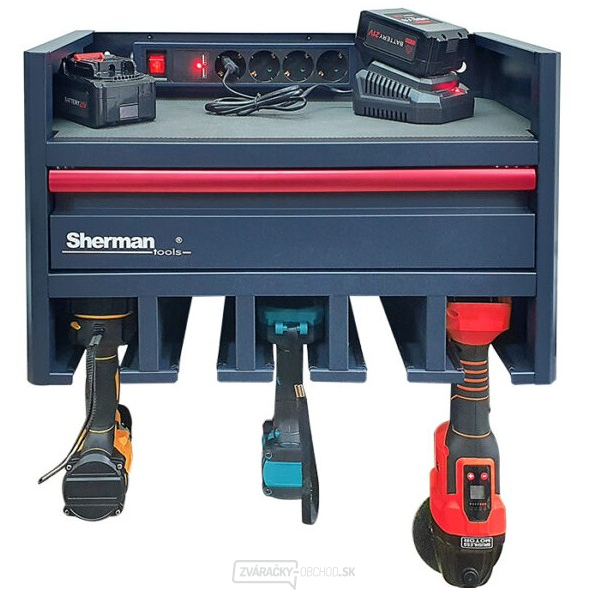 Sherman Dielenská skriňa na elektrické náradie s predlžovacím káblom