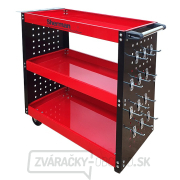 Sherman Dielenský vozík 3PA s tromi policami a bočnými stenami - Červená gallery main image