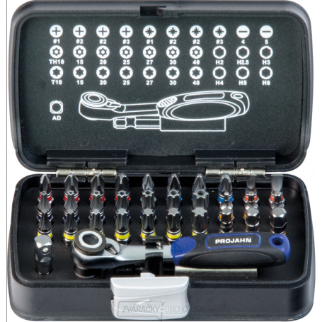 PR-Color-Bit-box 1/4"/33 dielov s račňou