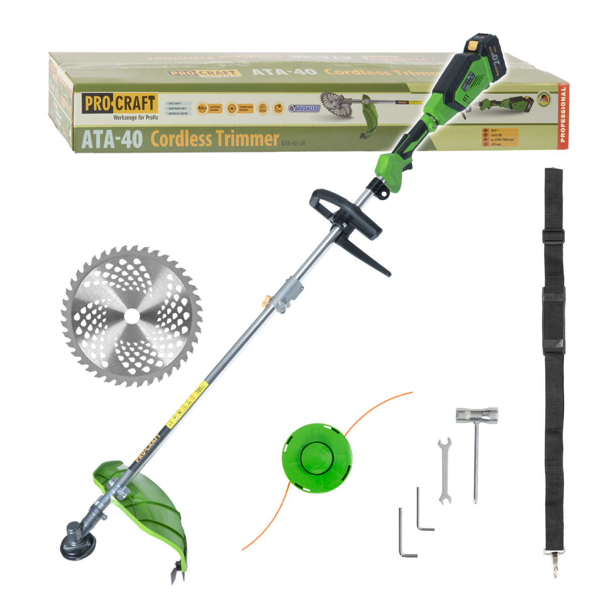 Aku krovinorez Procraft ATA-40bb (bez batérie a nabíjačky) | ATA-40bb ATA-40bb