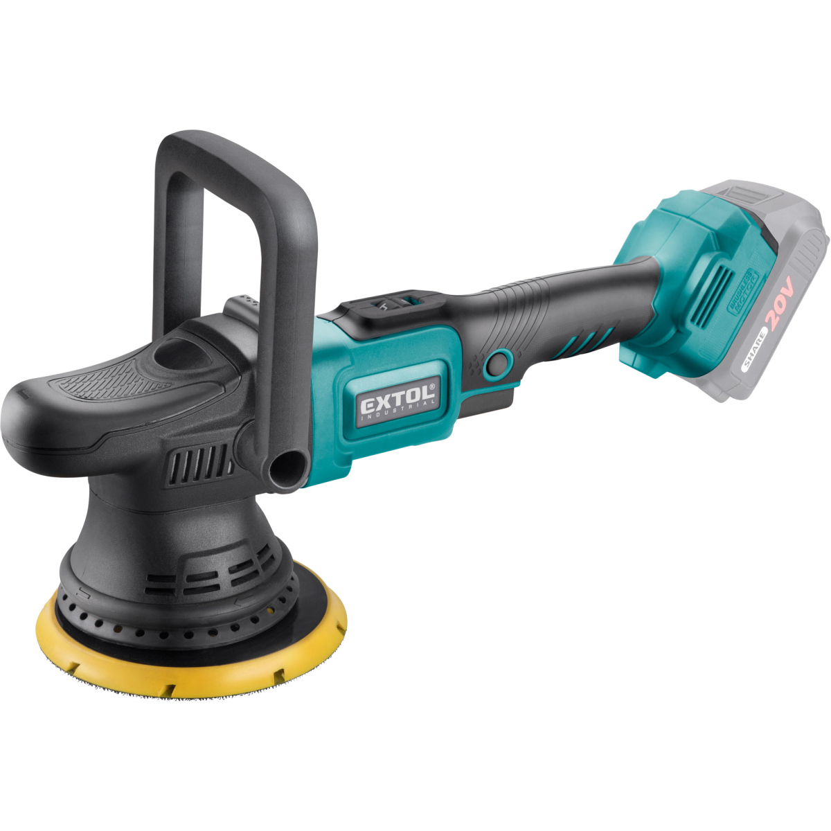 EXTOL INDUSTRIAL leštička orbitálna aku SHARE20V, 150mm, BRUSHLESS, 2Ah 8791845