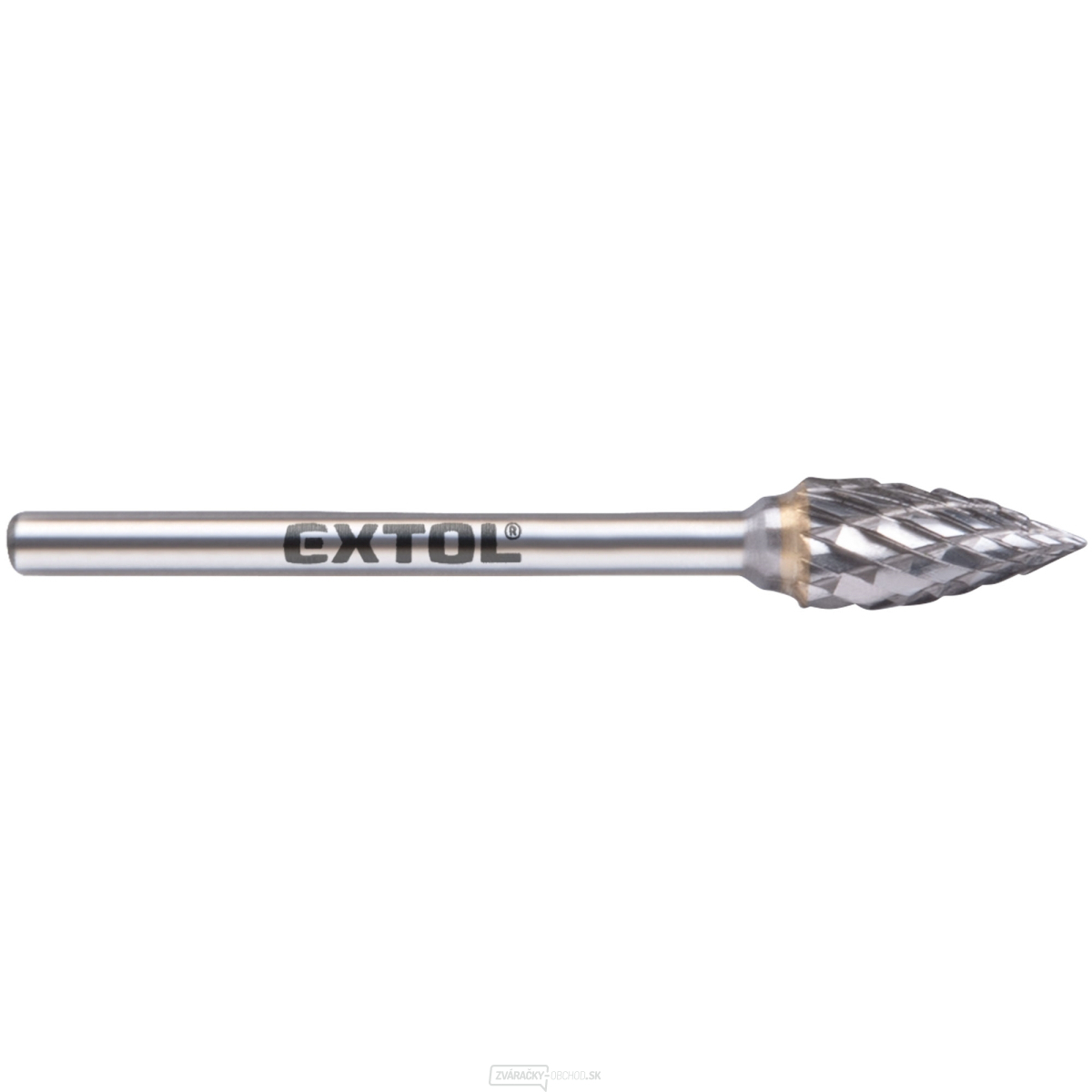 fréza karbidová, ostrý oblúk, ⌀6x13mm, ⌀stopky 3mm, sek stredná (double-cut)