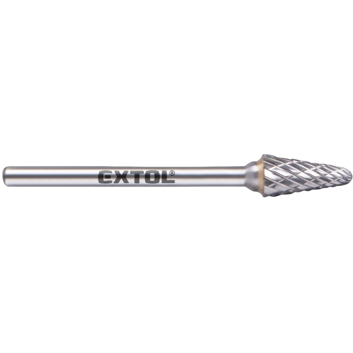 EXTOL INDUSTRIAL fréza karbidová, kónická zaguľatená, ⌀6x13mm, ⌀stopky 3mm, sek stredná (double-cut) 8703883