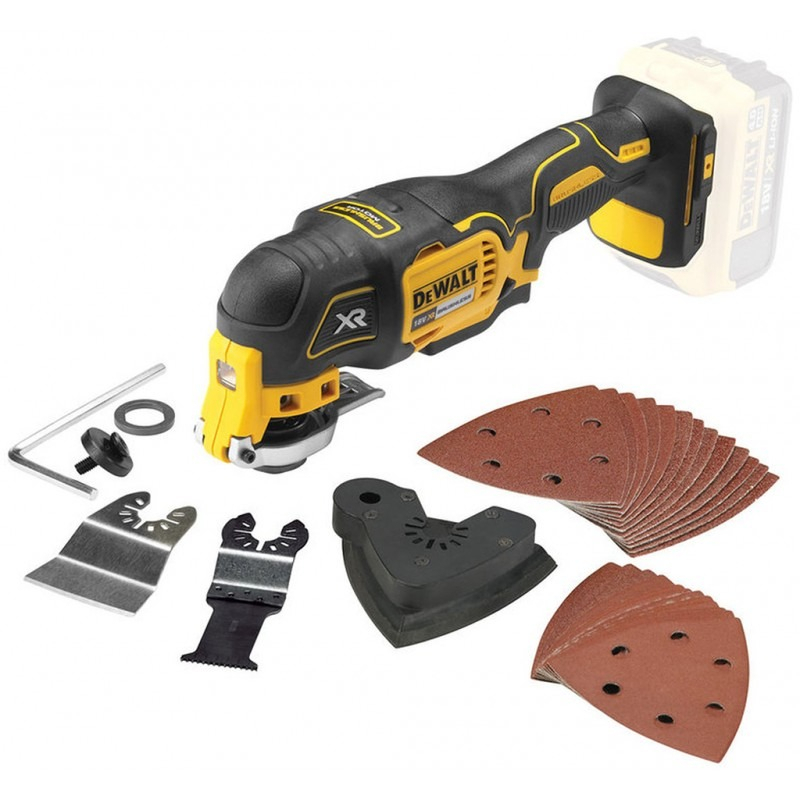 DeWALT DCS355N Aku oscilačná brúska (18V/bez aku)+29dielna sada príslušenstva DCS355N