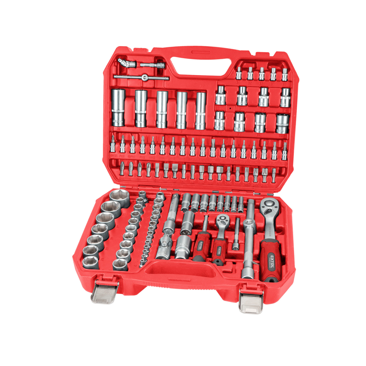 EXTOL PREMIUM hlavica nástrčné, sada 110ks, 1/4", 1/2" 8818338